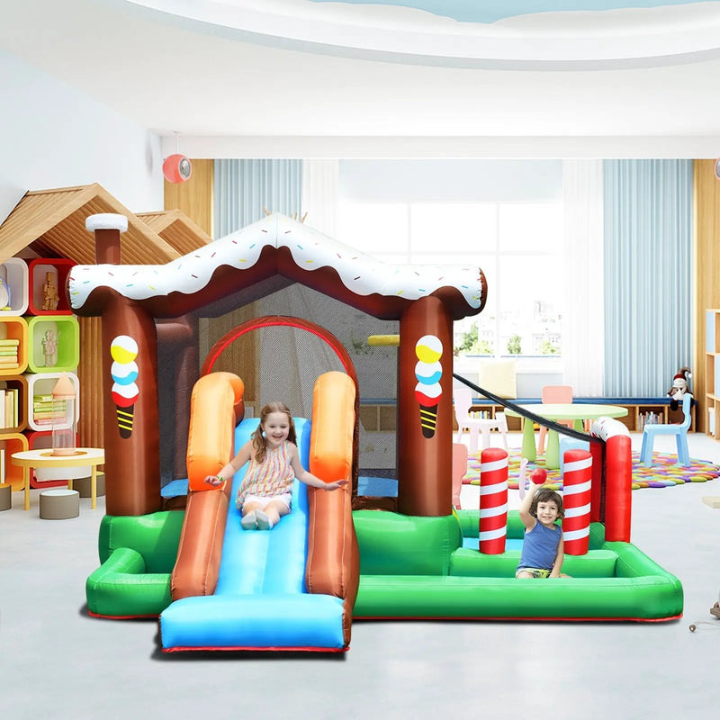 Kids Inflatable Bounce House Jumping Castle Slide Climber Bouncer Without Blower by DirectDeals