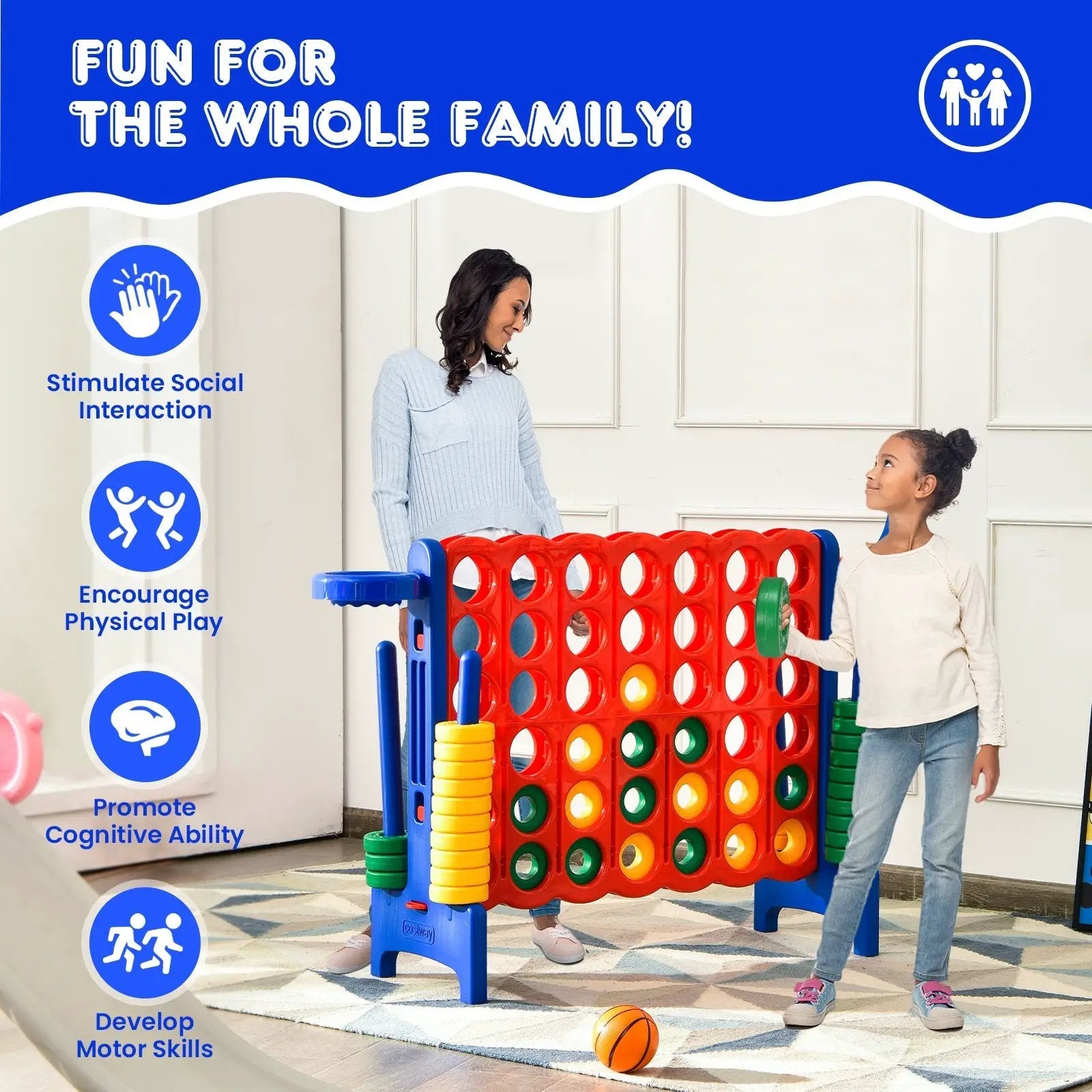 2.5Ft 4-to-Score Giant Game Set-Green by DirectDeals
