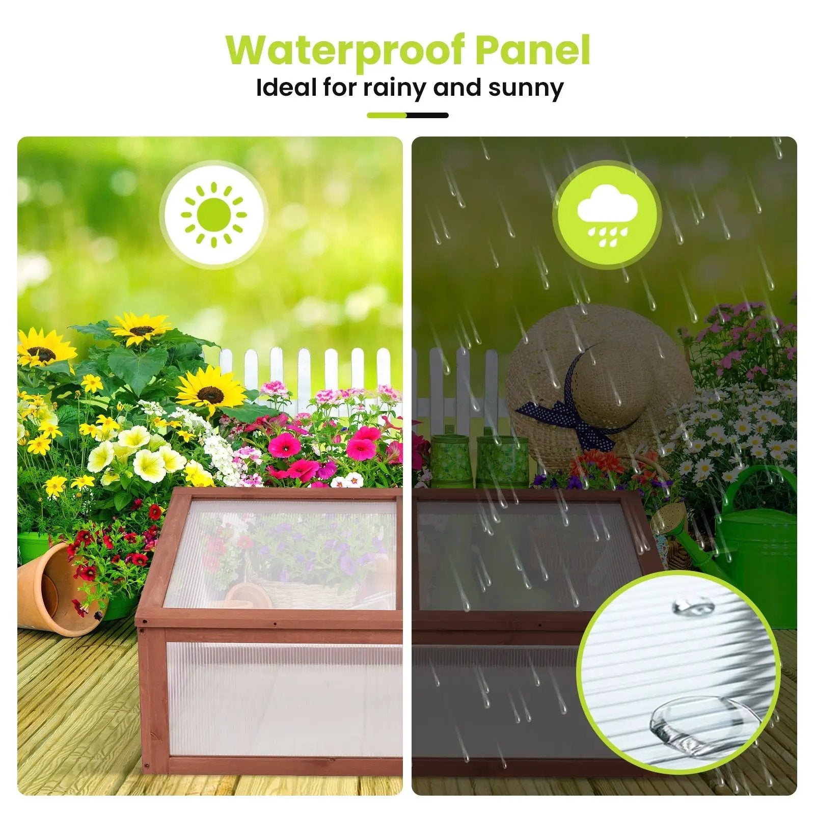 Outdoor Indoor Garden Portable Wooden Greenhouse by DirectDeals