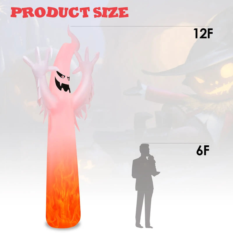 12 Feet Halloween Inflatable Decoration with Built-in LED Lights by DirectDeals