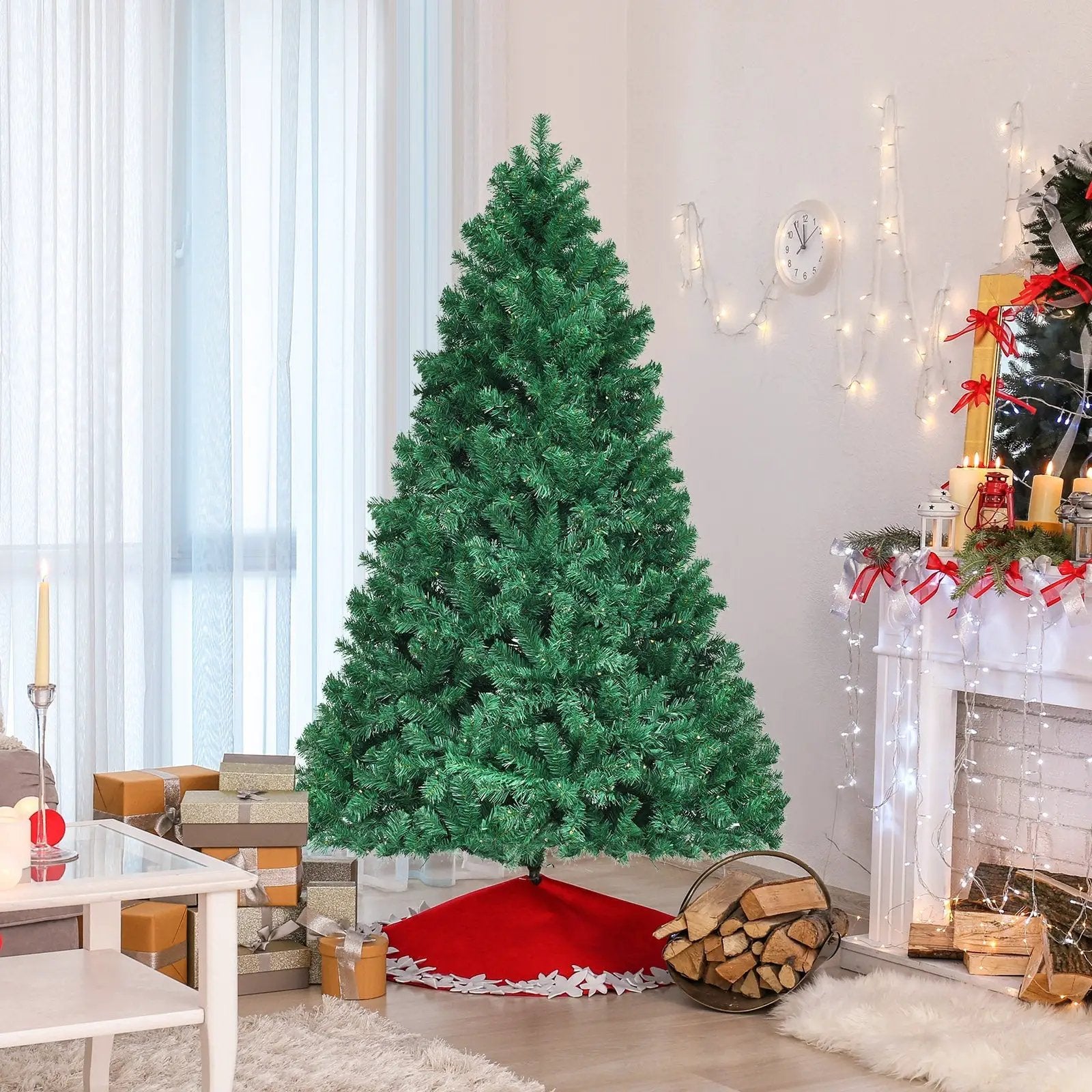 7 Feet PVC Artificial Christmas Tree with LED Lights by DirectDeals