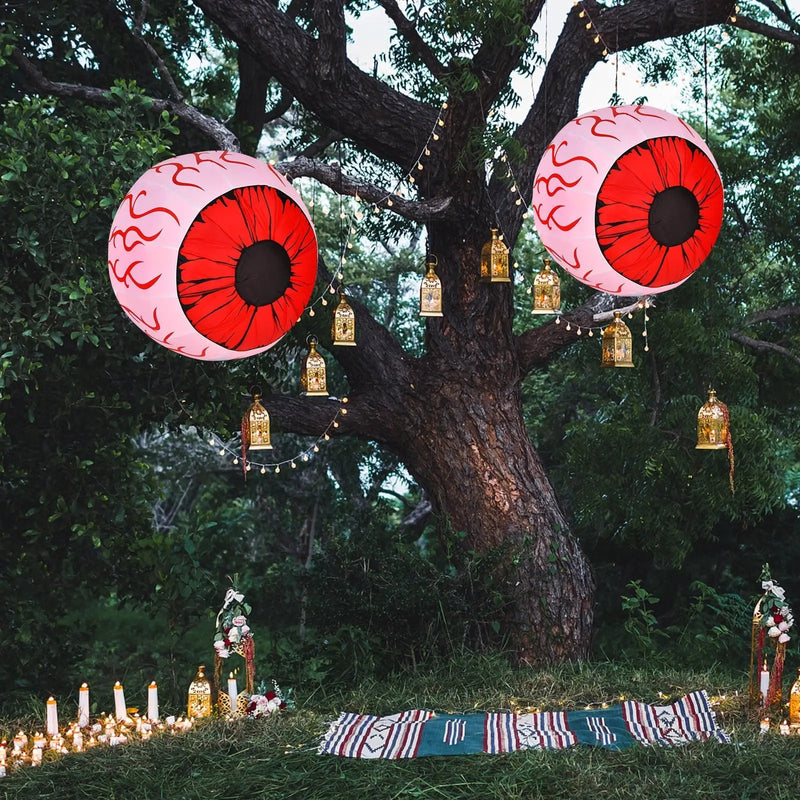 2 Pack 3 Feet Halloween Inflatable Eyeballs with Air Blower by DirectDeals