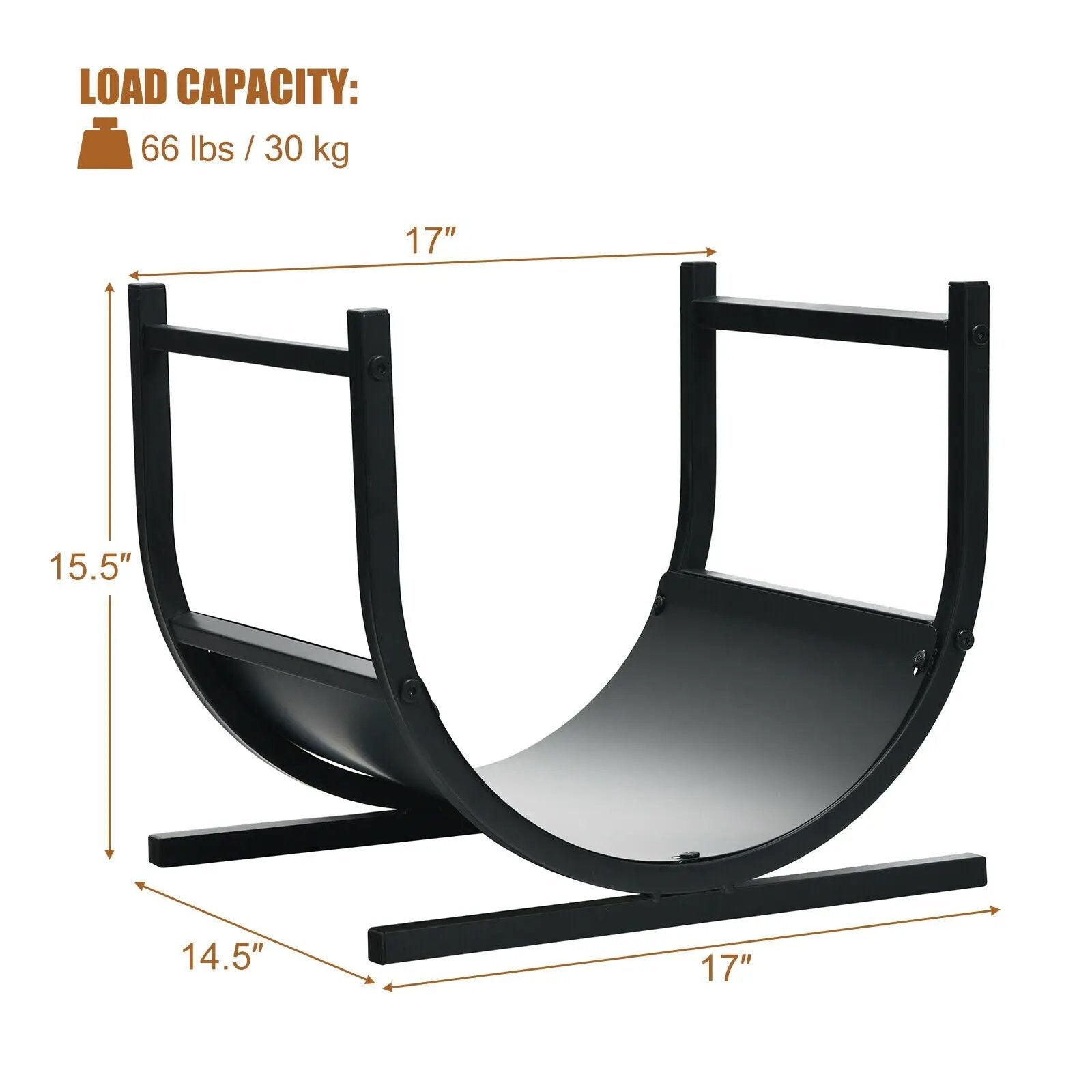 17 Inch U-Shaped Firewood Rack Steel by DirectDeals