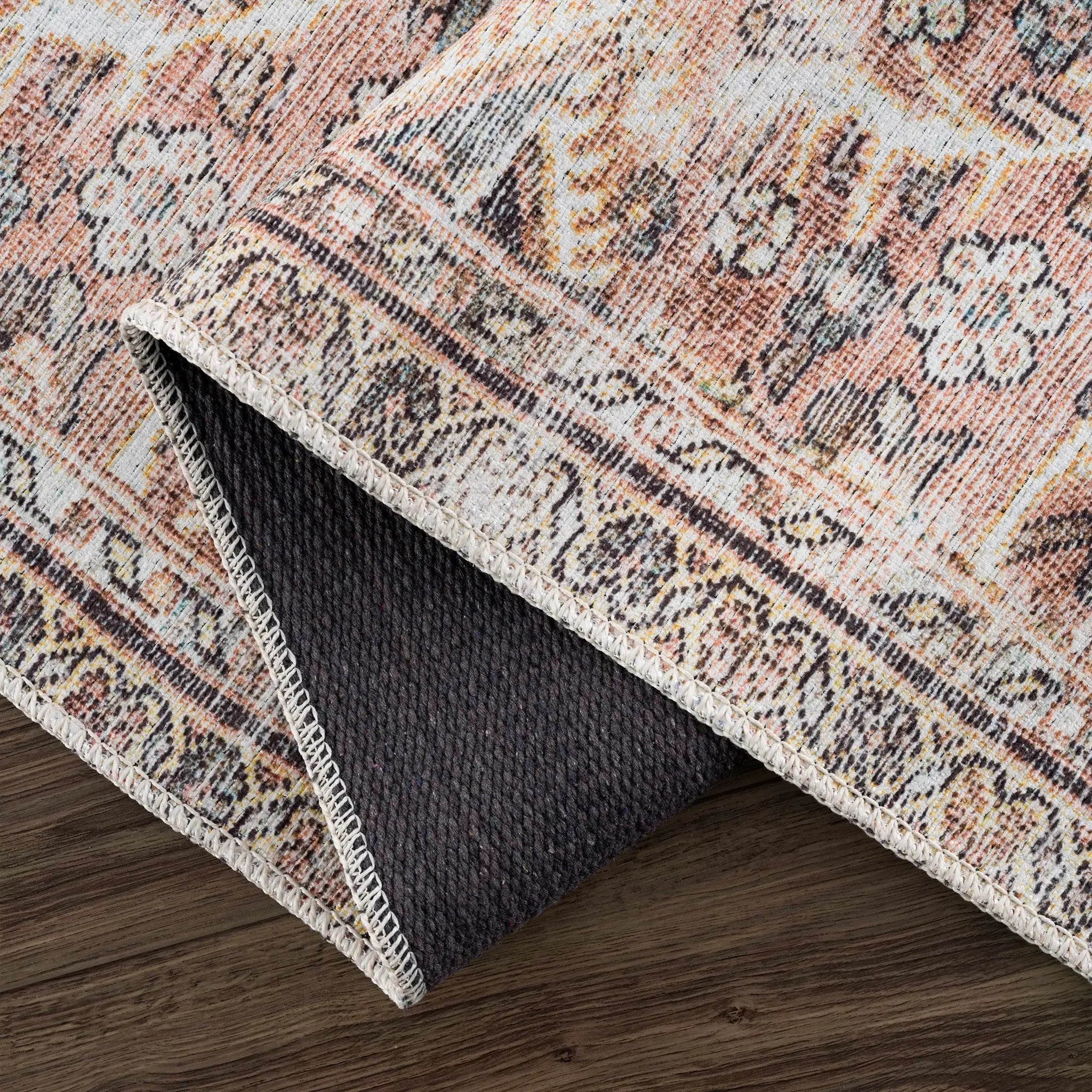 Flat Pile Urpi Red Washable Rug - Clearance by Boutique Rugs