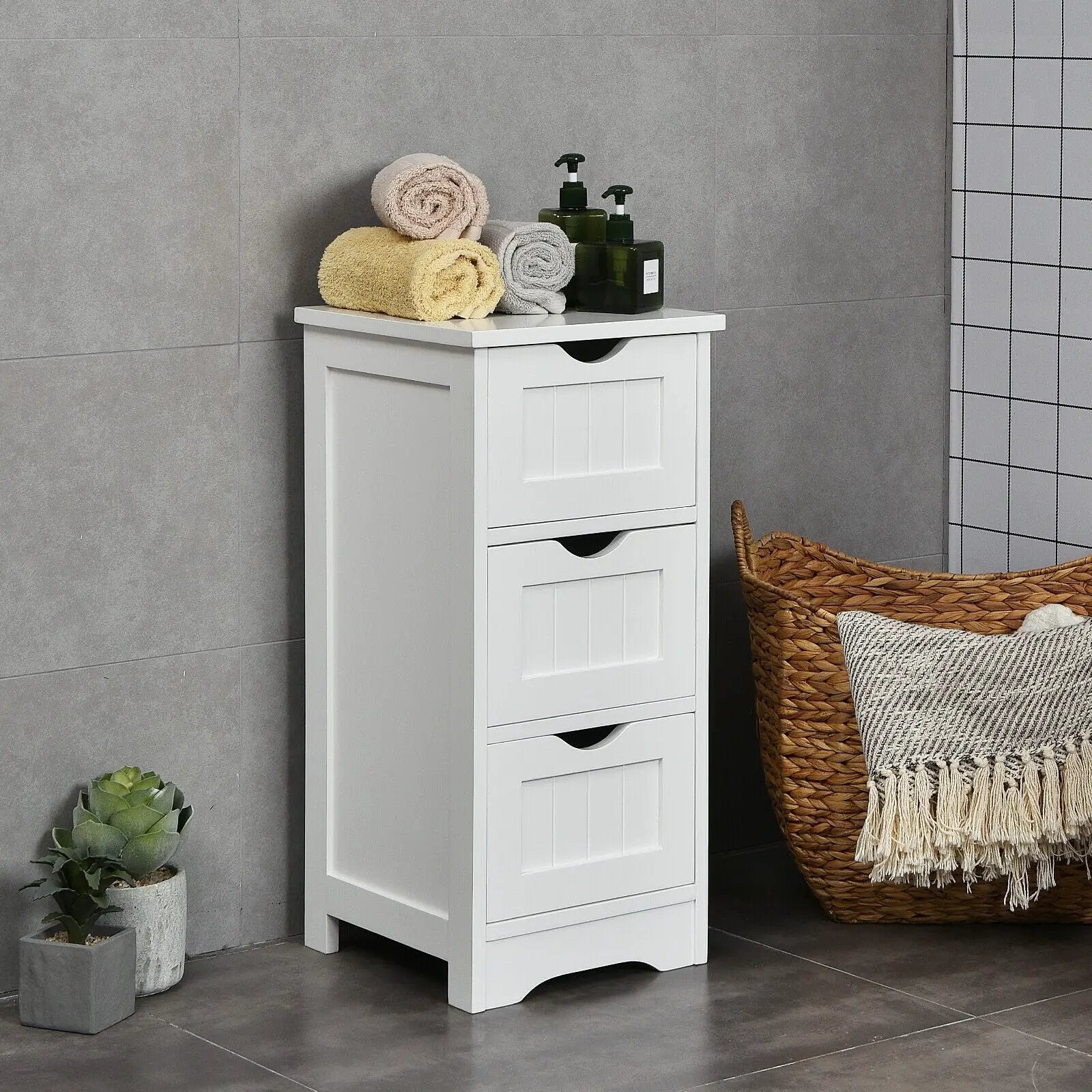 Bathroom Floor Freestanding Storage Organizer with 3 Drawers by DirectDeals