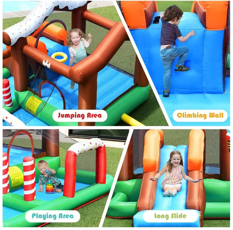 Outdoor Indoor Inflatable Kids Bounce House with 480W Air Blower by DirectDeals