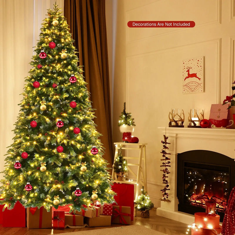 Pre-Lit Snowy Christmas Hinged Tree with Multi-Color Lights by DirectDeals