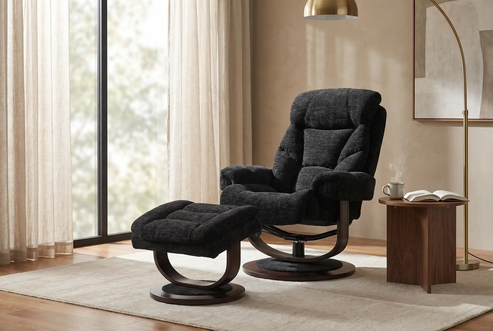 Oslo Euro Recliner w/ Ottoman by Ornate Furniture