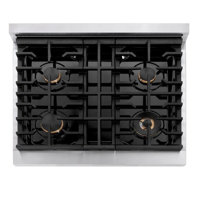 ZLINE 30" Paramount Gas Rangetop Stainless Steel Matte Black SRTZ-30-MB by Farmhouse Kitchen and Bath