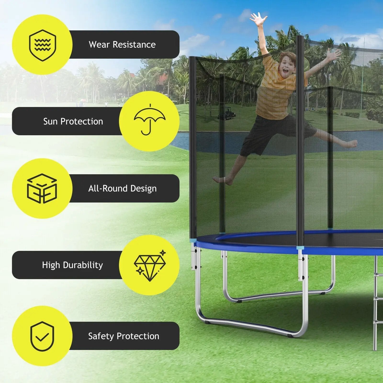 Trampoline Safety Replacement Protection Enclosure Net-16 ft by DirectDeals