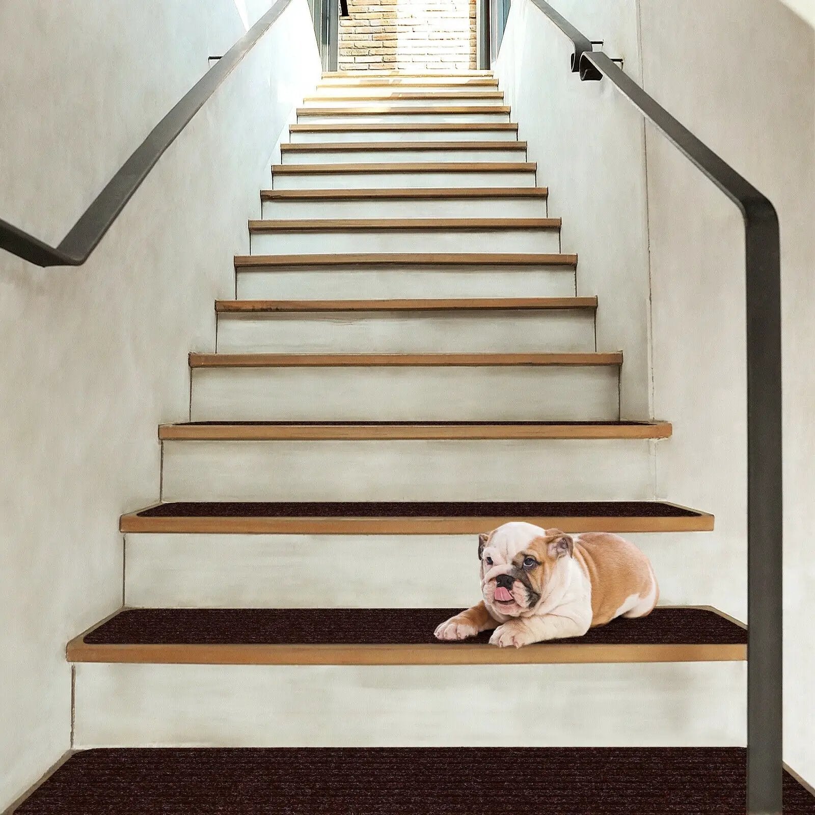 15 Pieces 30 x 8 Inch Slip Resistant Soft Stair Treads Carpet by DirectDeals