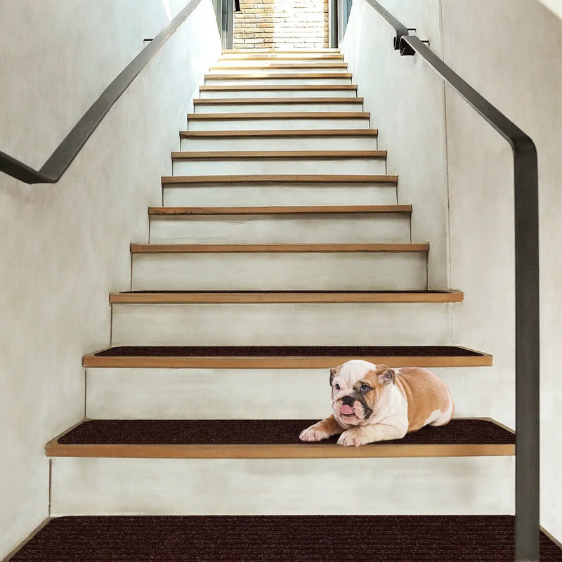 15 Pieces 30 x 8 Inch Slip Resistant Soft Stair Treads Carpet by DirectDeals