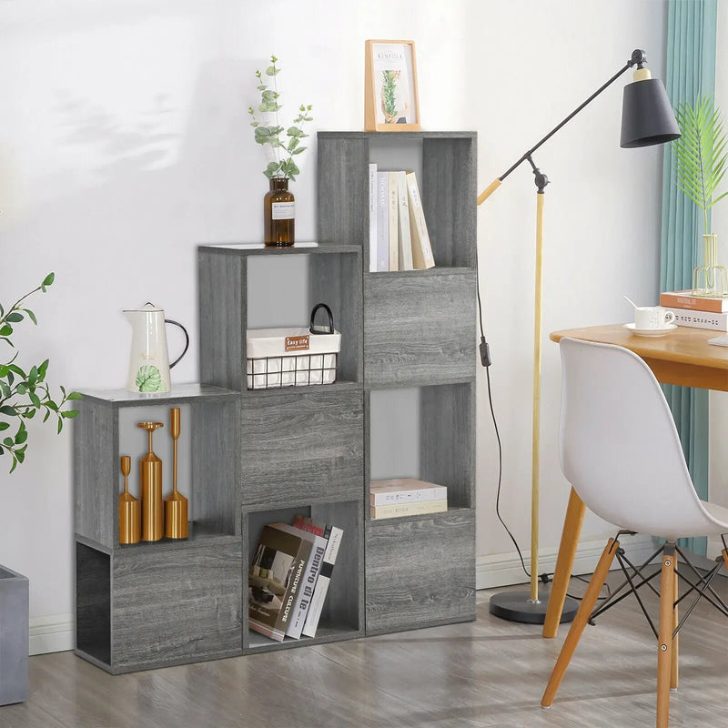 Freestanding Display Shelf for Living Room-Gray by DirectDeals