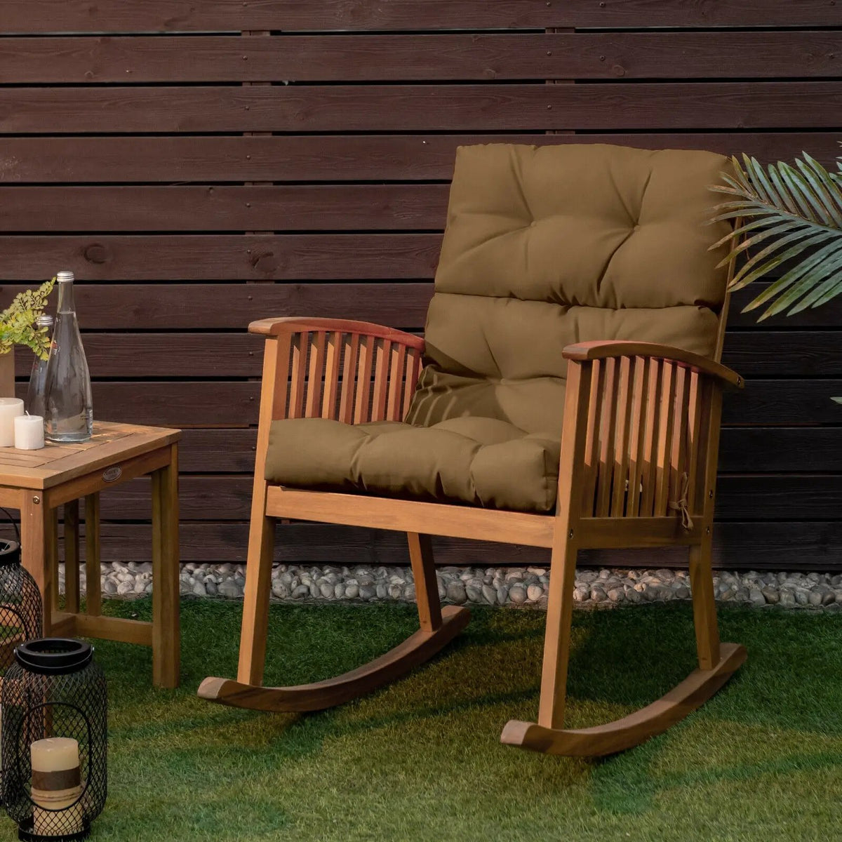22 x 44 Inch Tufted Outdoor Patio Chair Seating Pad by DirectDeals