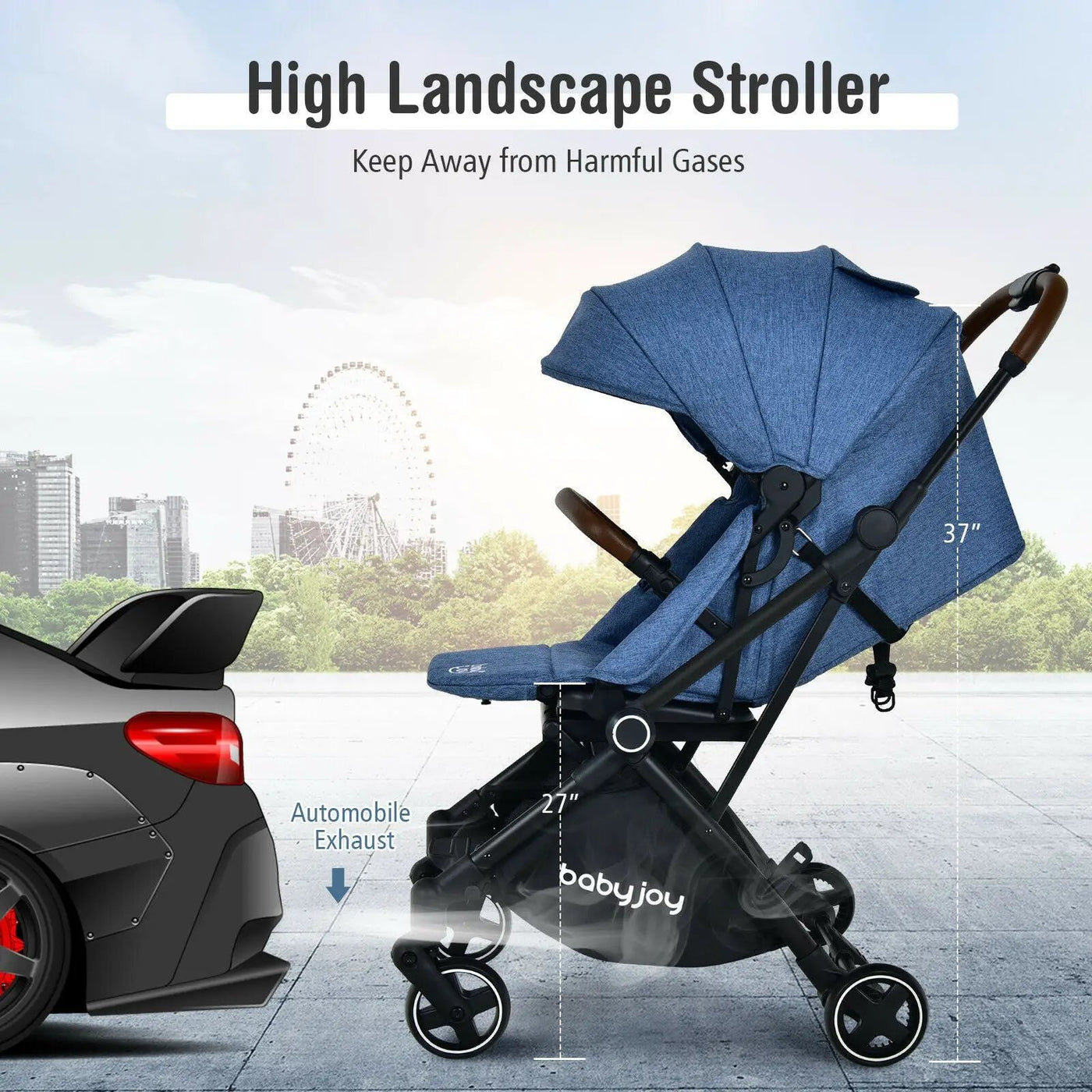 2-in-1 Convertible Aluminum Baby Stroller with Adjustable Canopy by DirectDeals