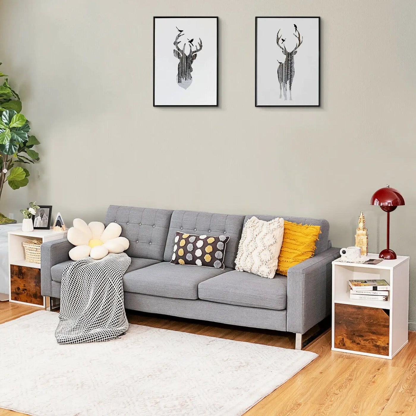 Set of 2 Nightstands Side End Table for Living Room by DirectDeals