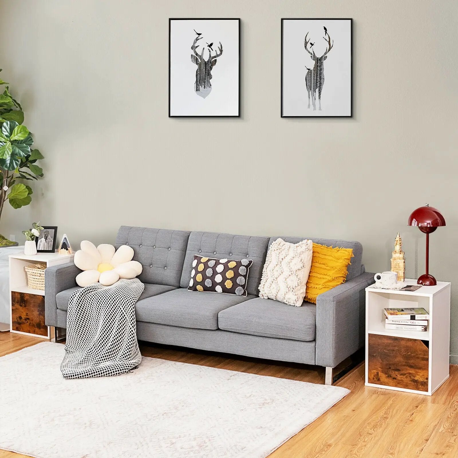 Set of 2 Nightstands Side End Table for Living Room by DirectDeals