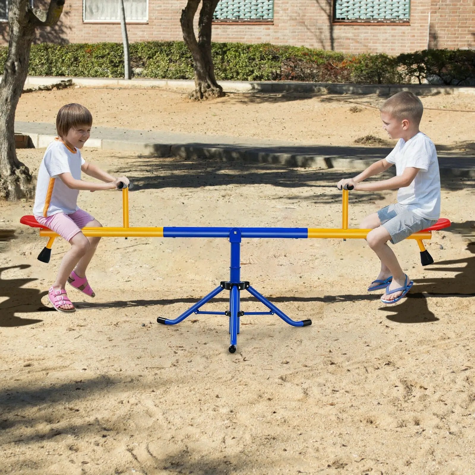 360°Rotation Kids Seesaw Swivel Teeter Totter Playground Equipment by DirectDeals