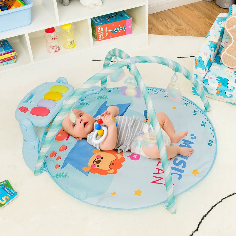 Baby Activity Play Piano Gym Mat with 5 Hanging Sensory Toys by DirectDeals