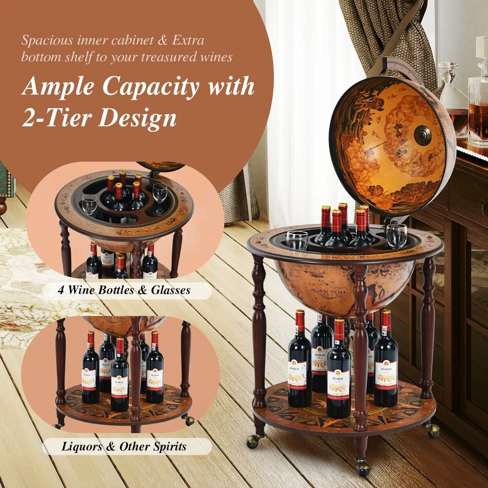 16th Century Italian Wine Cabinet with Wheels by DirectDeals