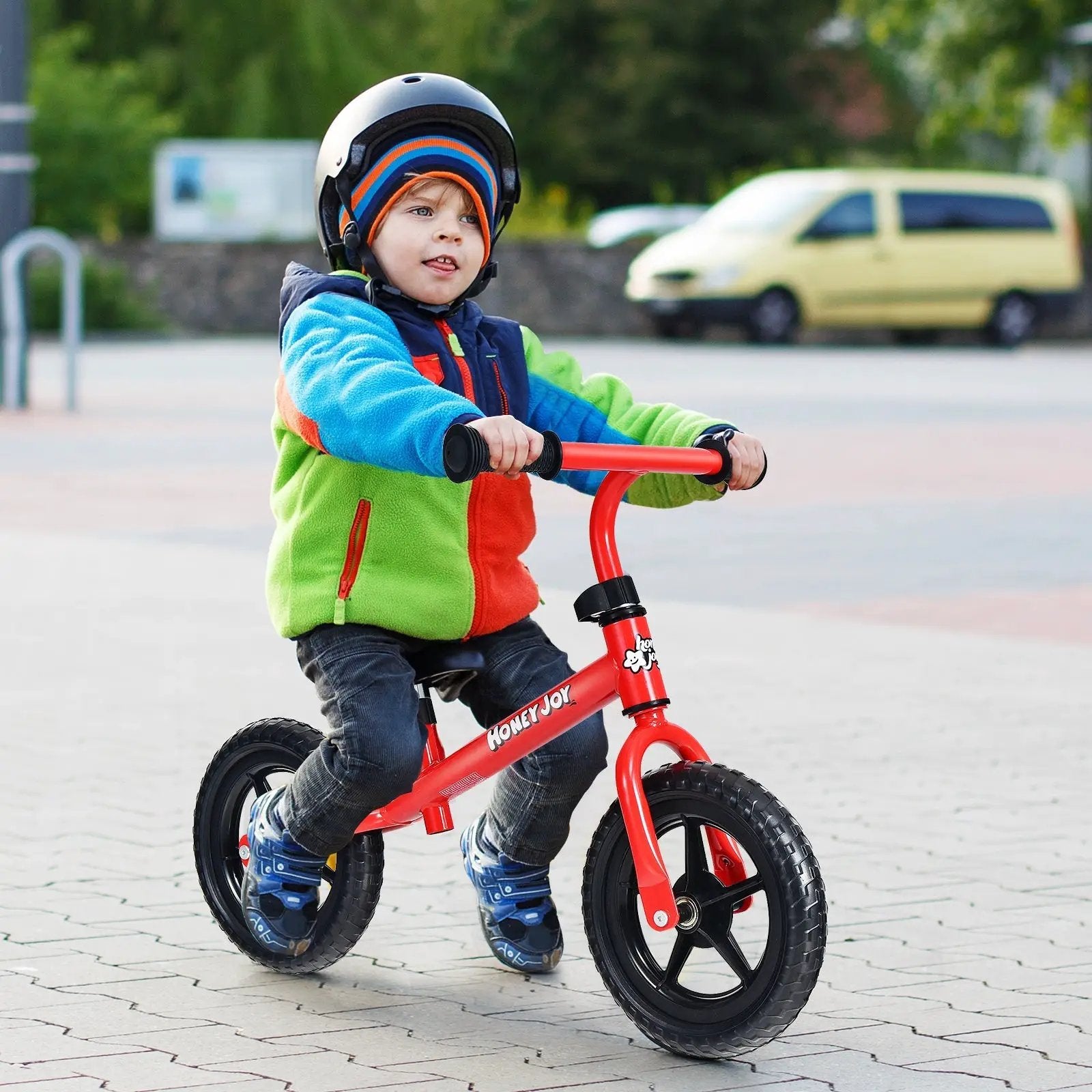 Kids No Pedal Balance Bike with Adjustable Handlebar and Seat-Red by DirectDeals