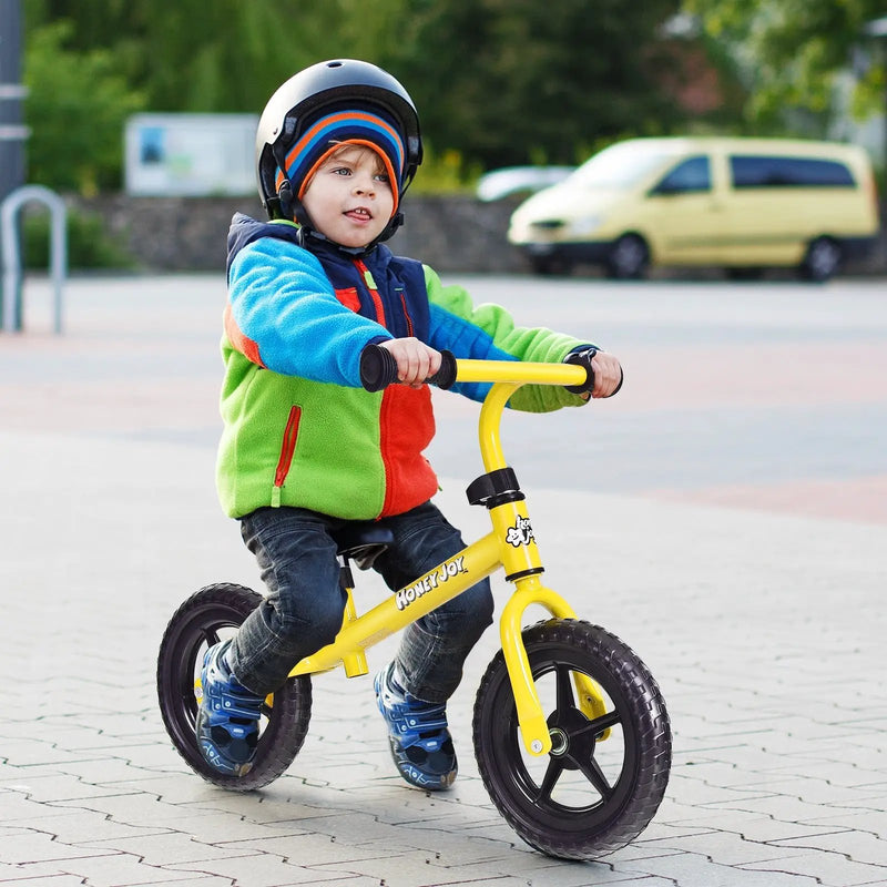Kids No Pedal Balance Bike with Adjustable Handlebar and Seat-Yellow by DirectDeals
