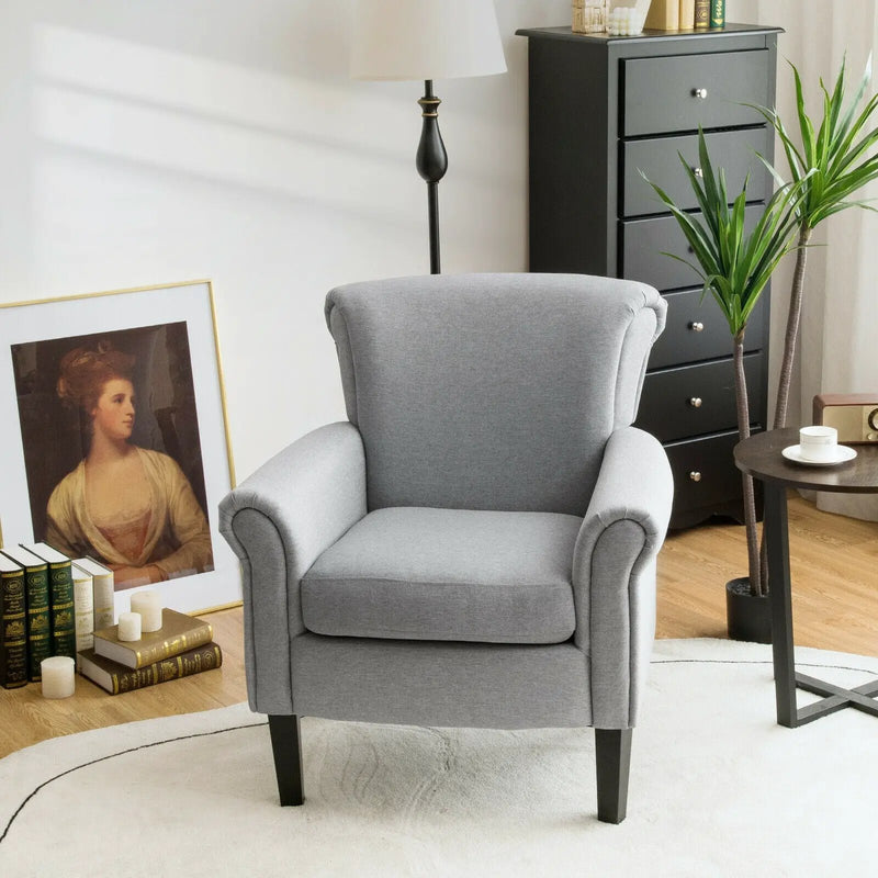 Upholstered Fabric Accent Chair with Adjustable Foot Pads by DirectDeals