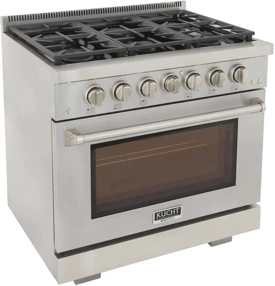 Kucht 36" Freestanding Professional Gas Range KFX3600X-S by Farmhouse Kitchen and Bath