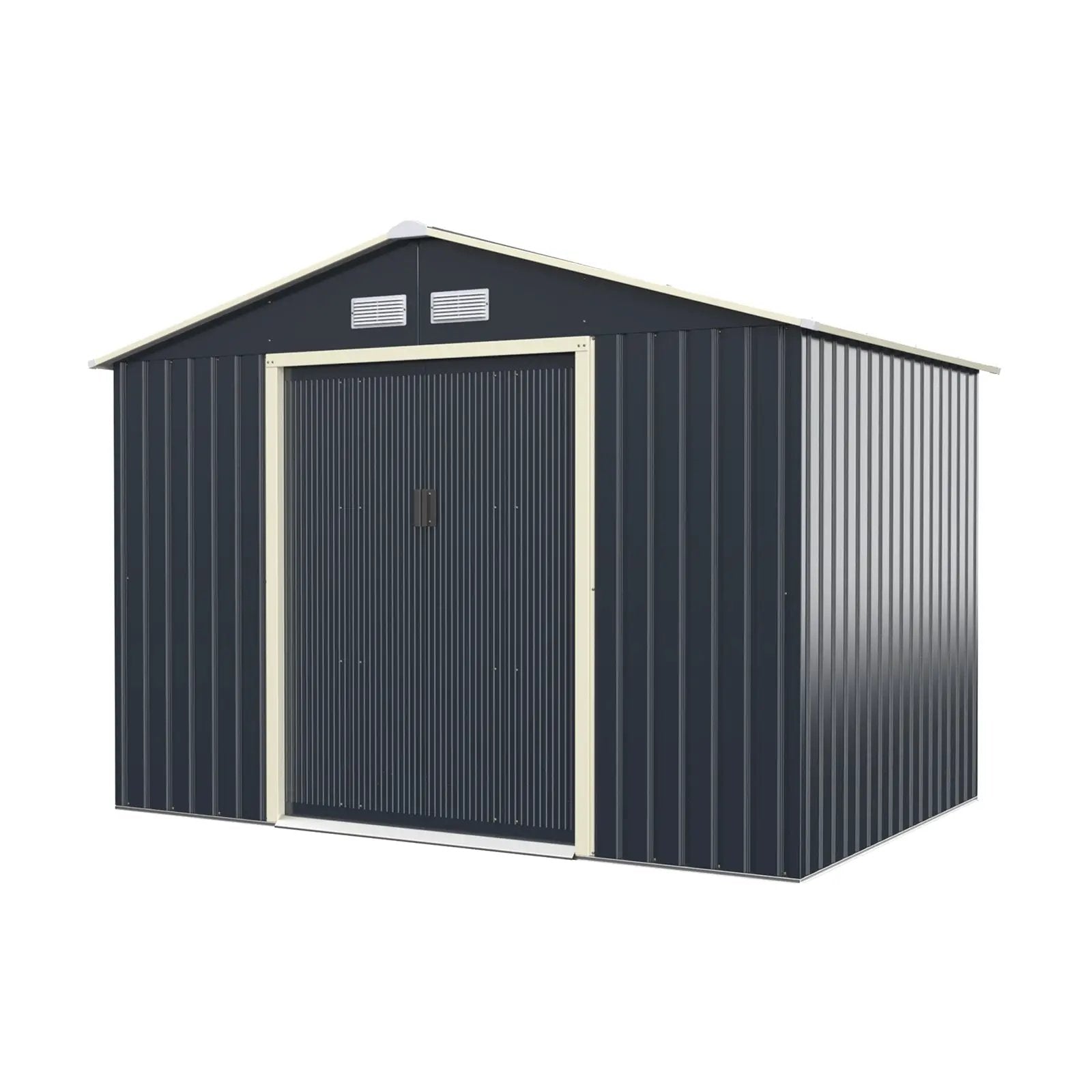 9 x 6 Feet Metal Storage Shed for Garden and Tools-Gray by DirectDeals