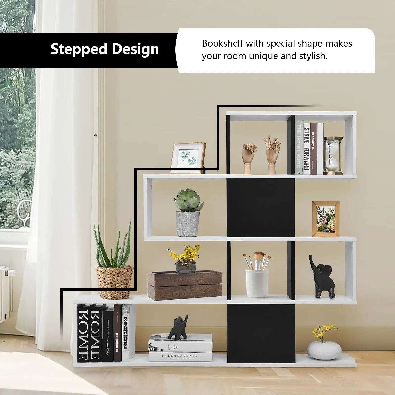 5-Tier Bookshelf Corner Ladder Bookcase with Storage Rack by DirectDeals