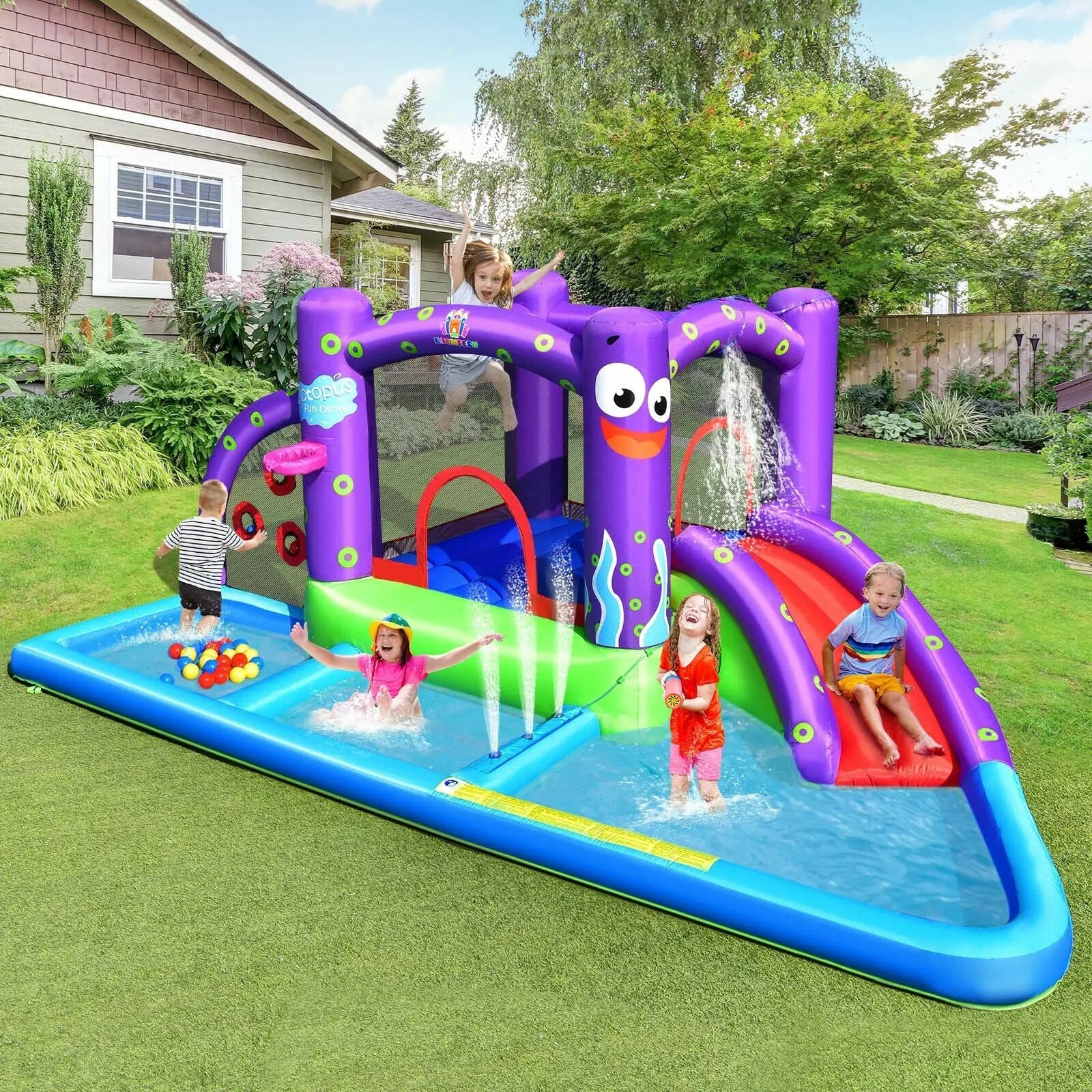 Inflatable Water Slide Castle without Blower by DirectDeals