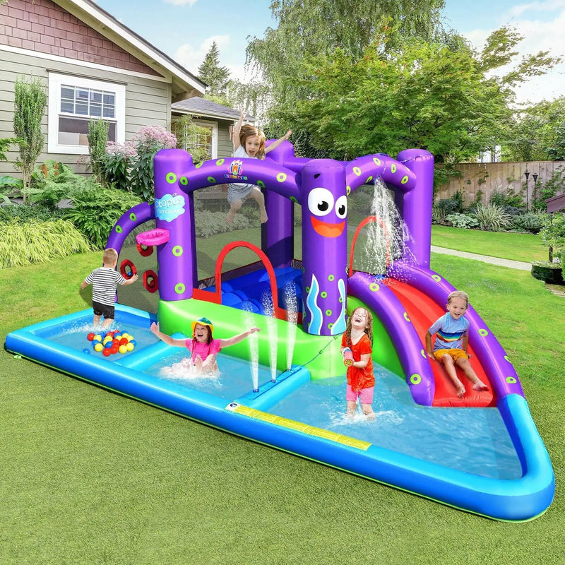 Inflatable Water Slide Park with Splash Pool and 750W Blower by DirectDeals