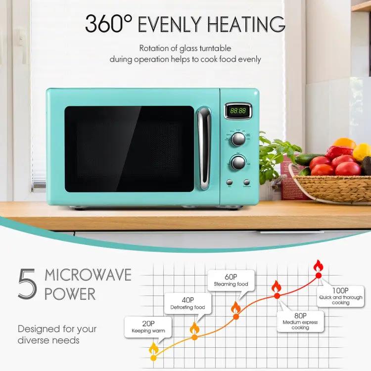 0.9 Cu.ft Retro Countertop Compact Microwave Oven by DirectDeals