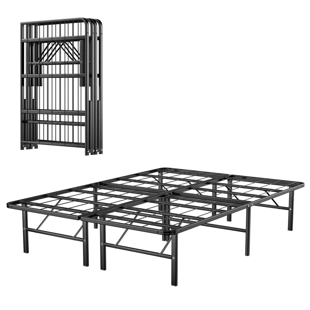 Twin/Full/Queen Size Foldable Metal Platform Bed with Tool-Free Assembly by DirectDeals