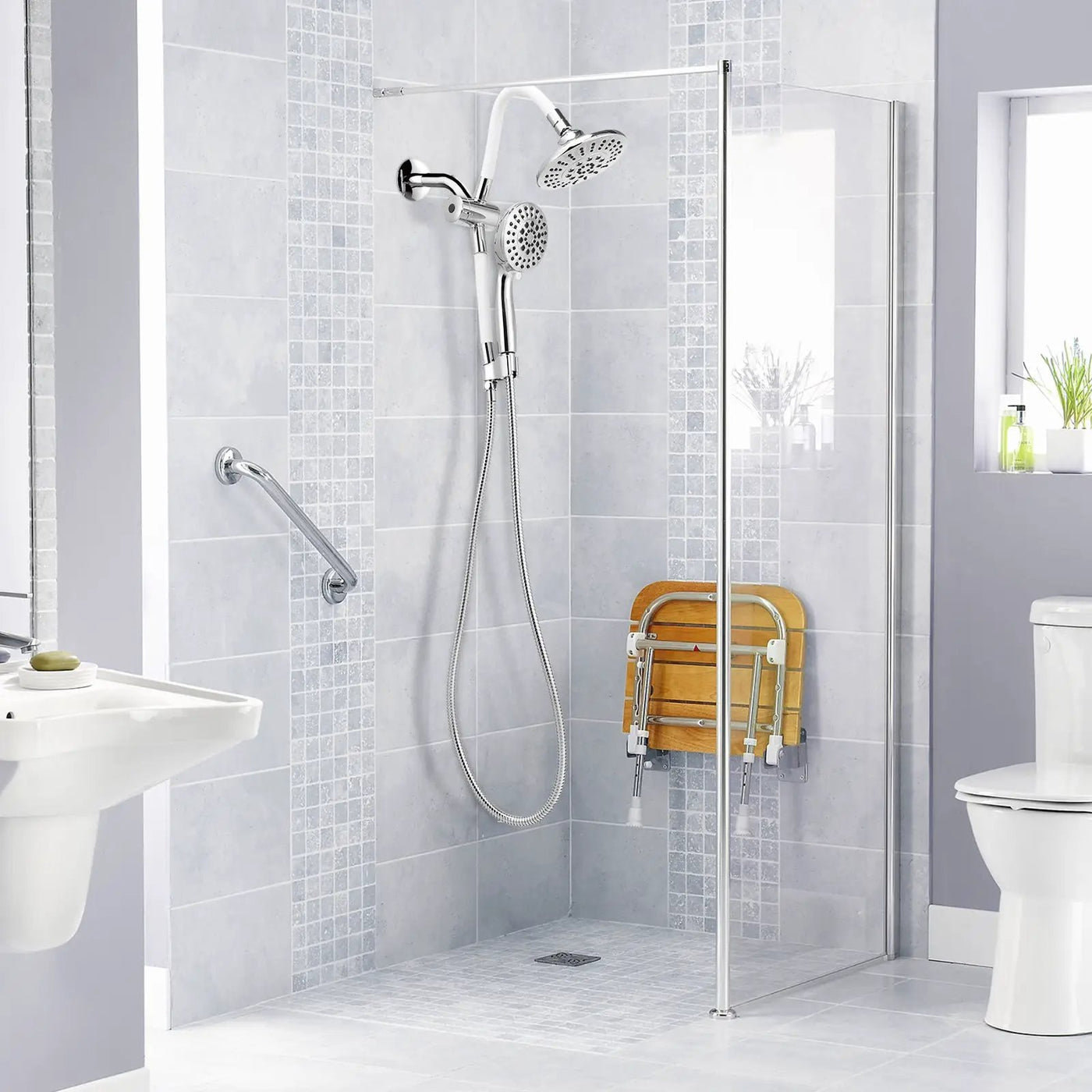 High Pressure Combo Handheld Shower Head by DirectDeals