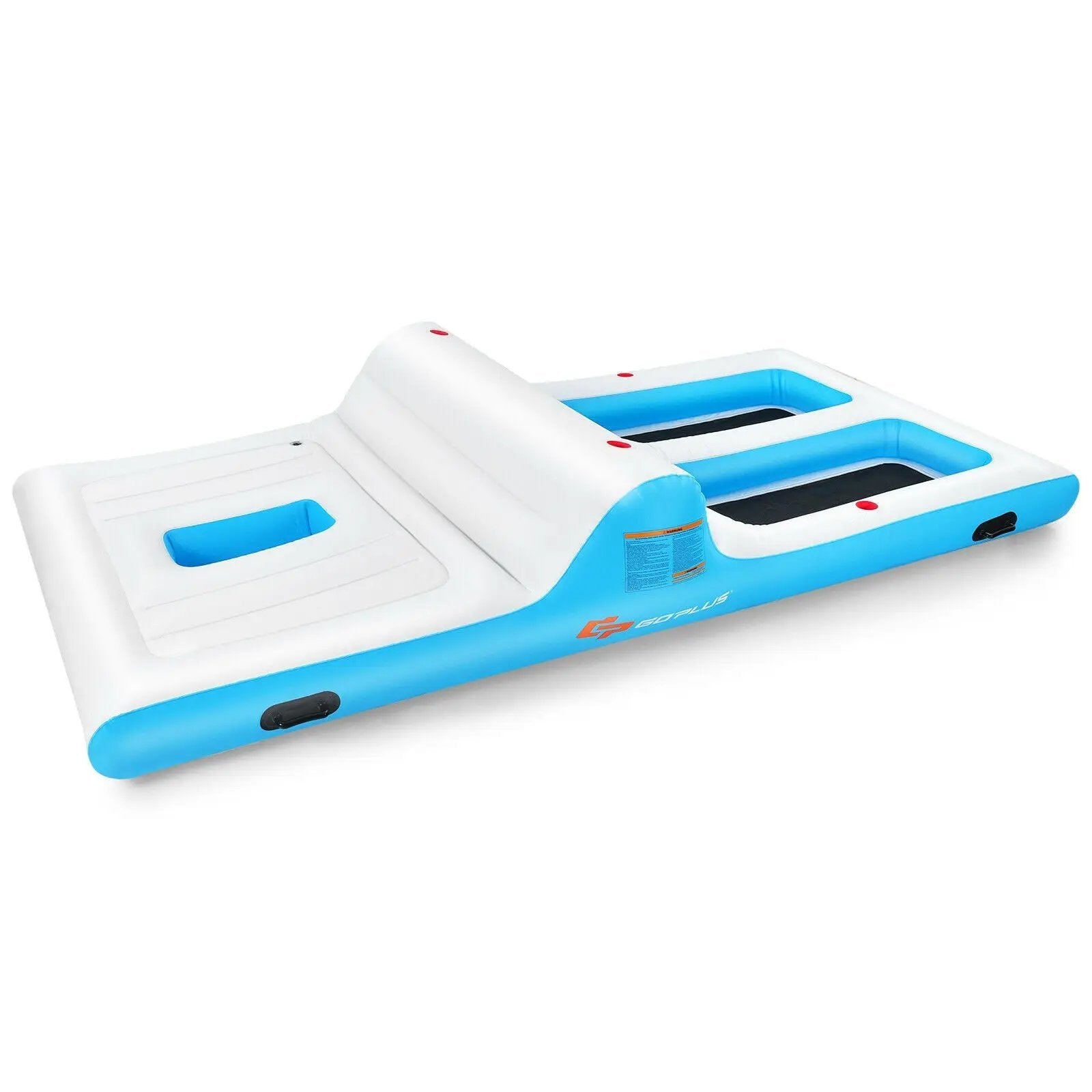 Floating 4 Person Inflatable Lounge Raft with 130W Electric Air-White by DirectDeals