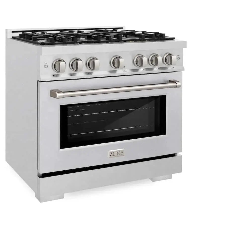 ZLINE 36" Select Gas Range Convection Gas Oven DuraSnow® Stainless Steel HGRS-36 by Farmhouse Kitchen and Bath