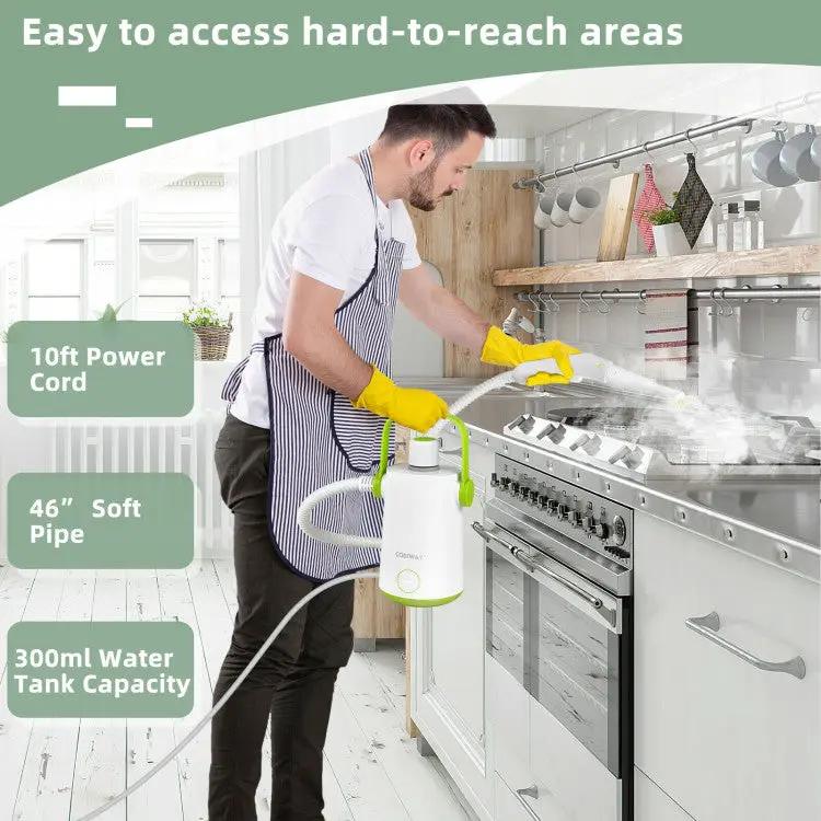 1000W Multifunction Portable Hand-held Steam Cleaner with 10 Accessories by DirectDeals