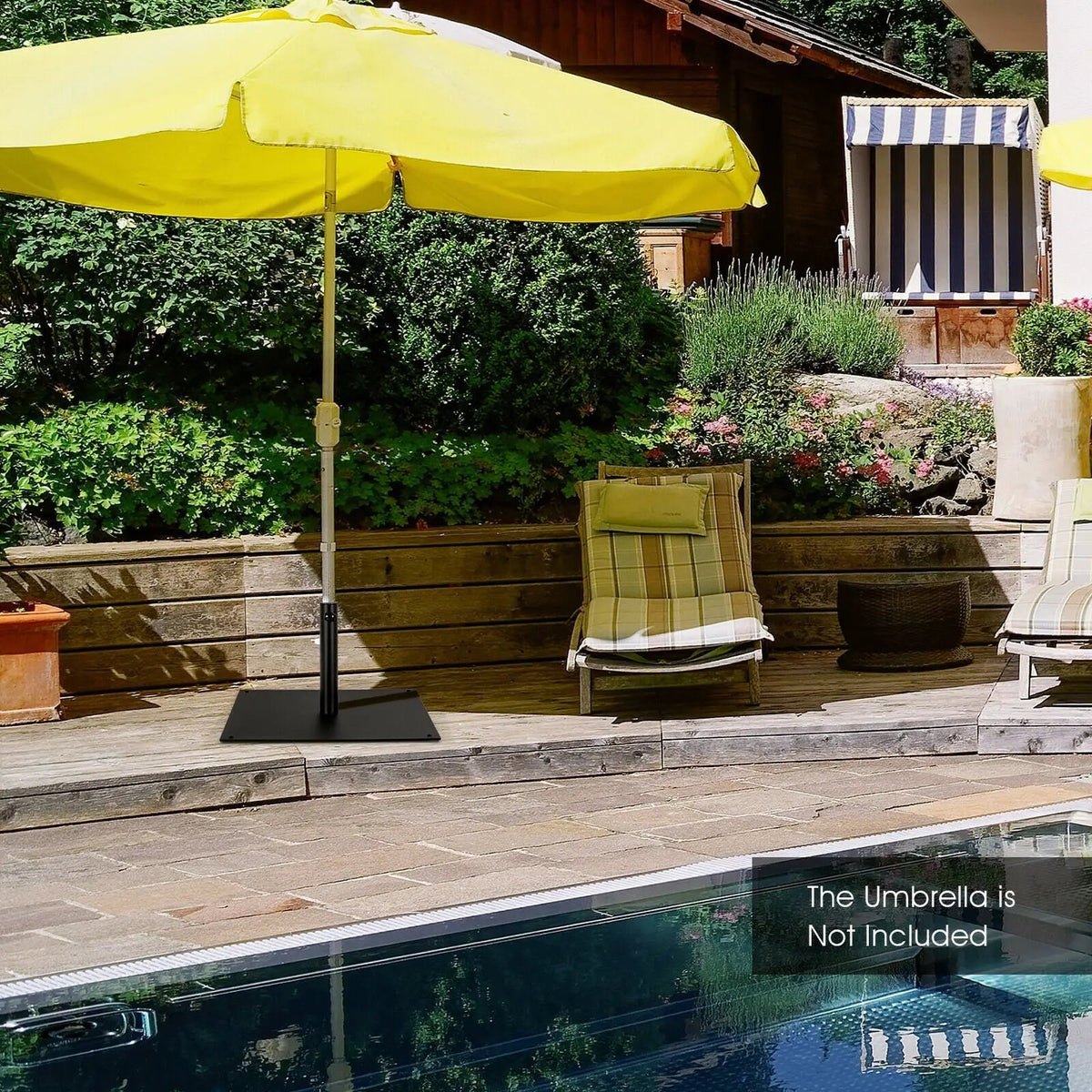 25 Inch Square Patio Umbrella Base 42 LBS Weighted by DirectDeals