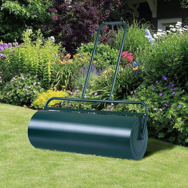 24 x 13 Inch Tow Lawn Roller Water Filled Metal Push Roller by DirectDeals