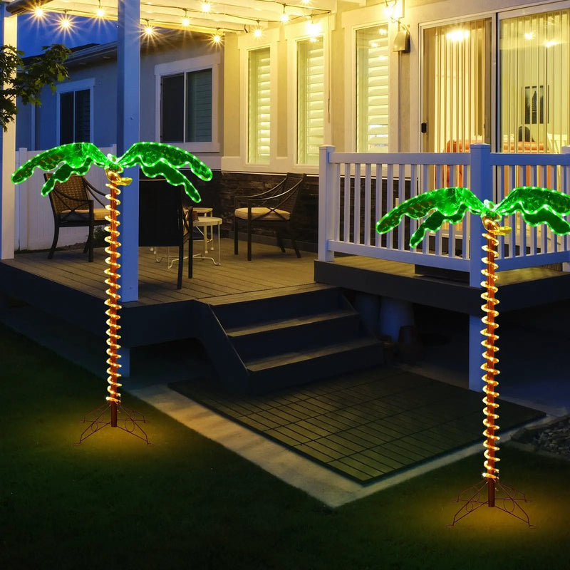 5 Feet LED Pre-lit Palm Tree Decor with Light Rope by DirectDeals