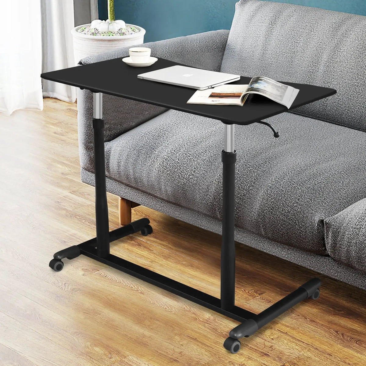 Height Adjustable Computer Desk Sit to Stand Rolling by DirectDeals