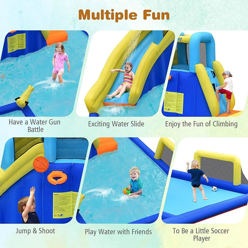 6-in-1 Inflatable Water Slides with Blower for Kids by DirectDeals