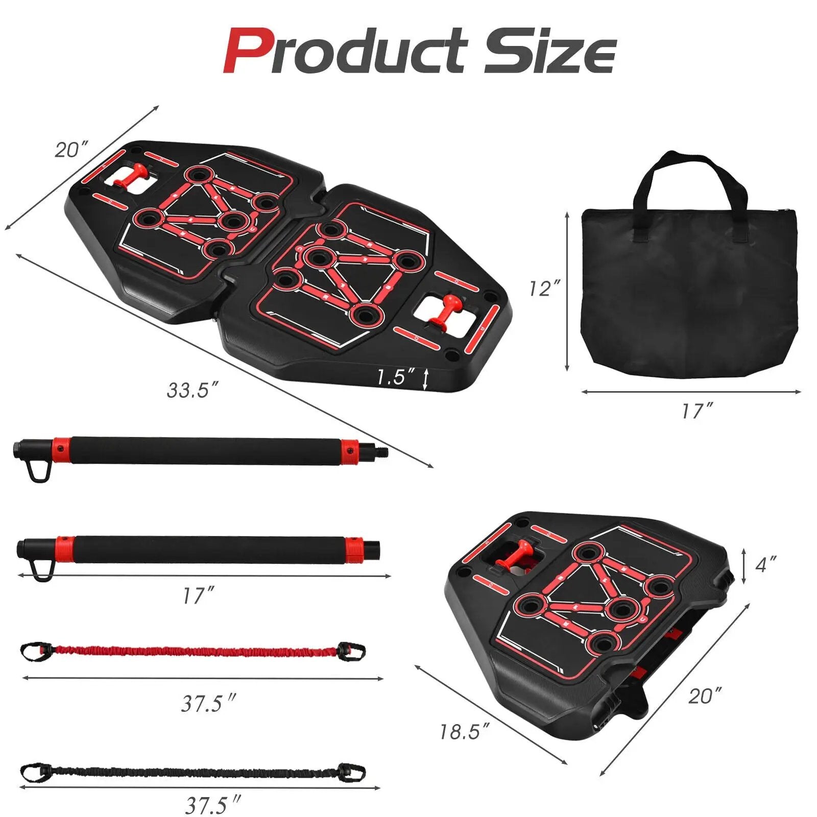 All-in-one Portable Pushup Board with Bag by DirectDeals