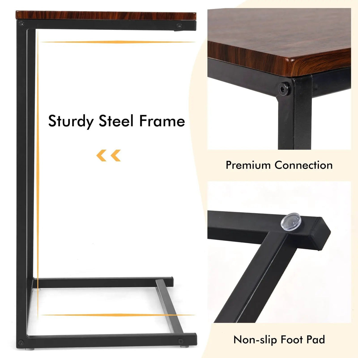 26 Inch Beside Sofa Laptop Holder End Stand Desk by DirectDeals