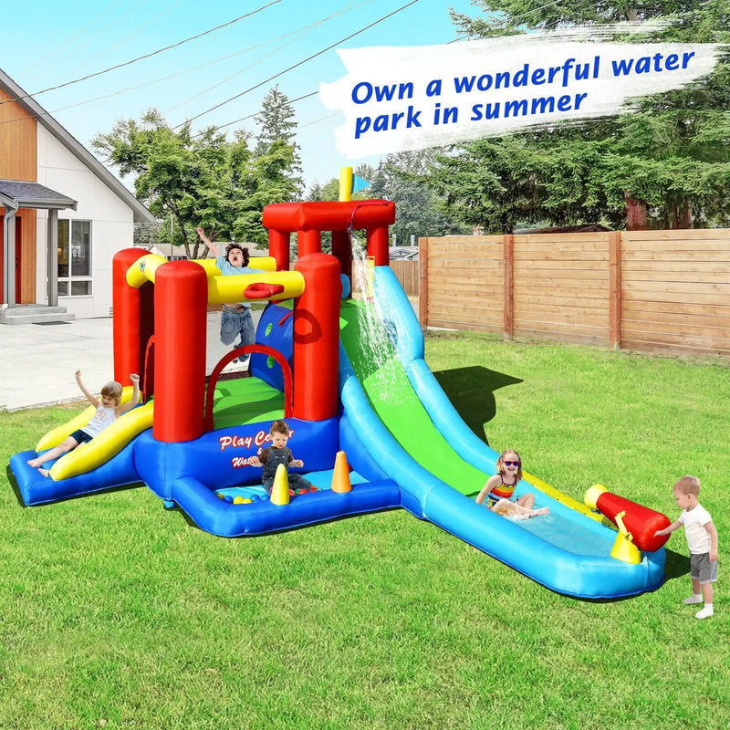 9-in-1 Inflatable Kids Water Slide Bounce House with 860W Blower by DirectDeals