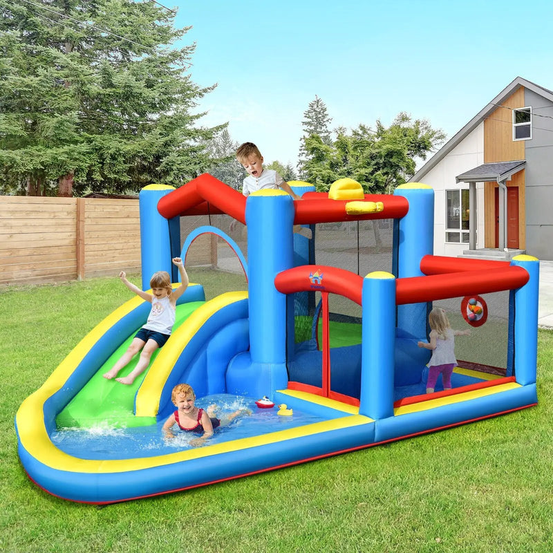 Inflatable Kids Water Slide Bounce Castle with 480W Blower by DirectDeals
