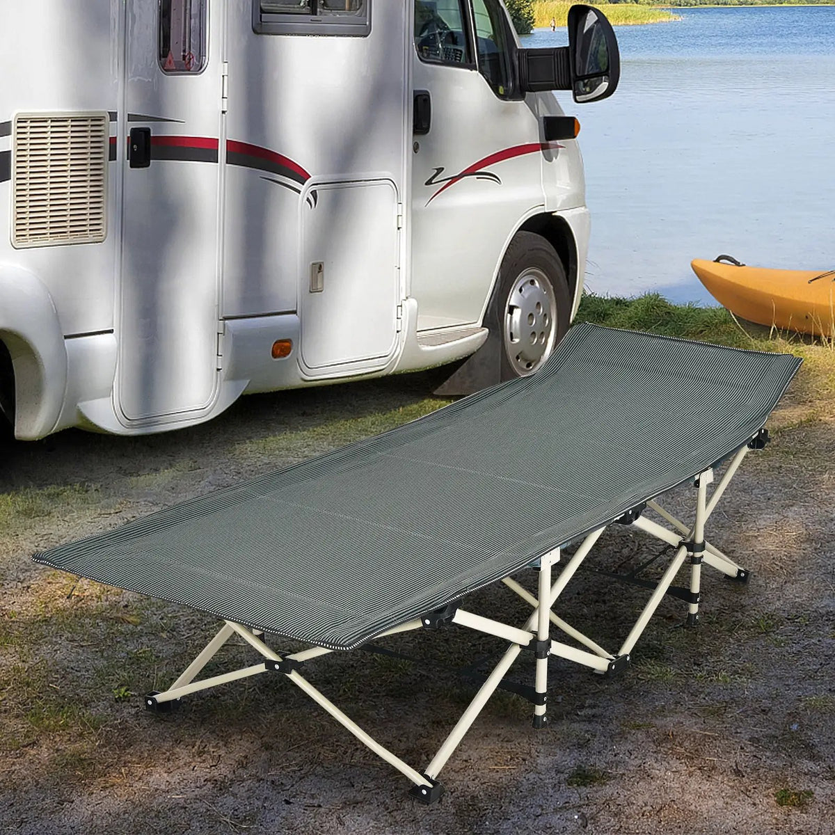 Wide Foldable Camping Cot with Carry Bag by DirectDeals