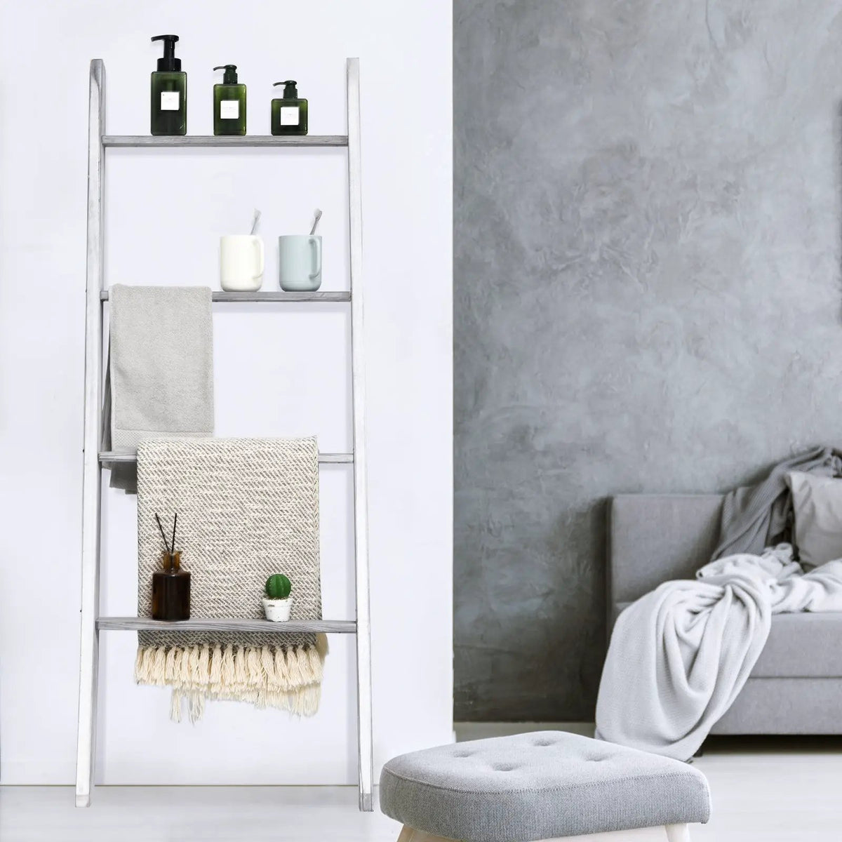 4-Tier Wall Leaning Ladder Shelf Stand by DirectDeals
