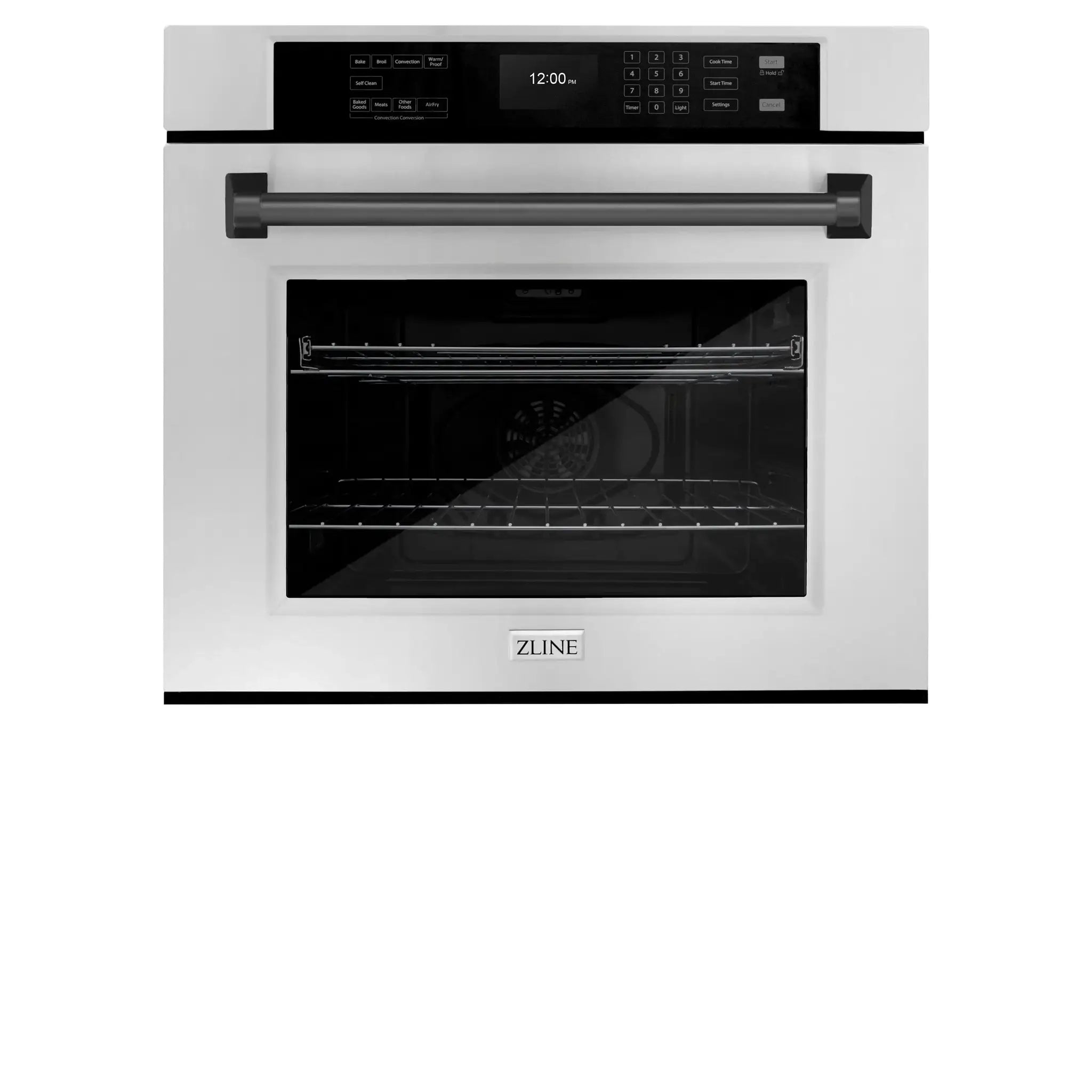 ZLINE 30" Autograph Edition Professional True Convection Single Wall Oven, Air Fry, Self Clean, Stainless Steel, Matte Black WASZ-30-MB by Farmhouse Kitchen and Bath